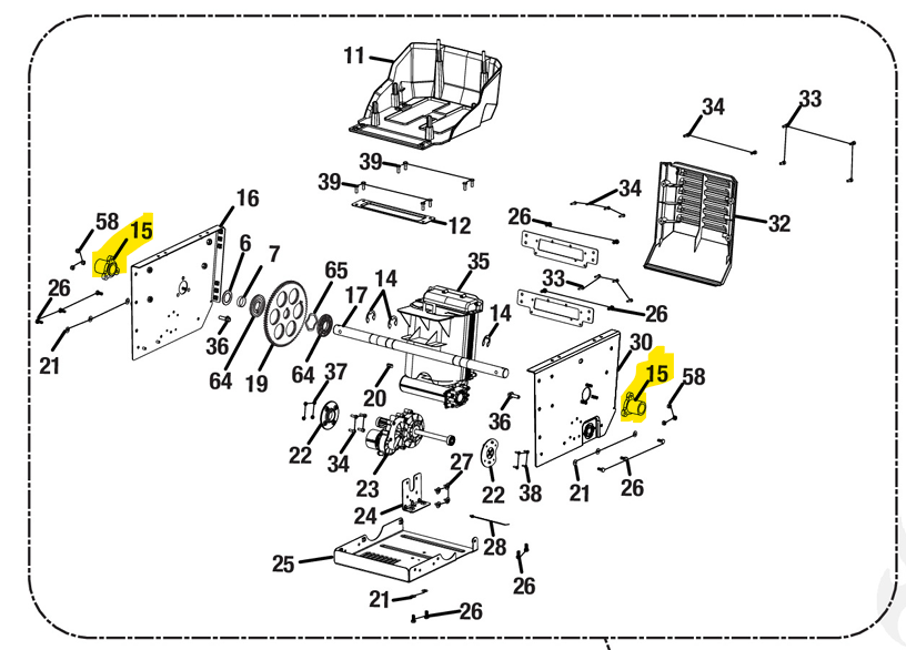 615154001 Ryobi AXLE Bushing (single)- Currently on Backorder